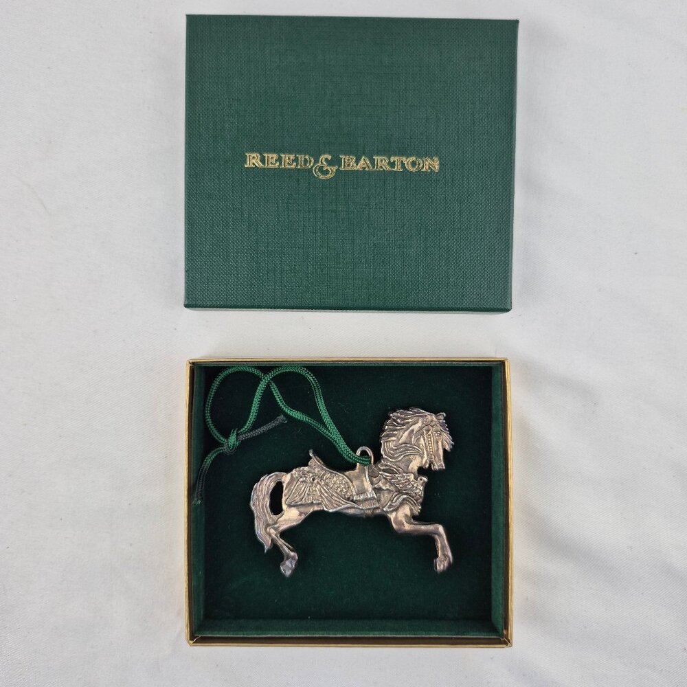 Vintage Reed & Barton Silver Plated Carousel Horse Ornament.